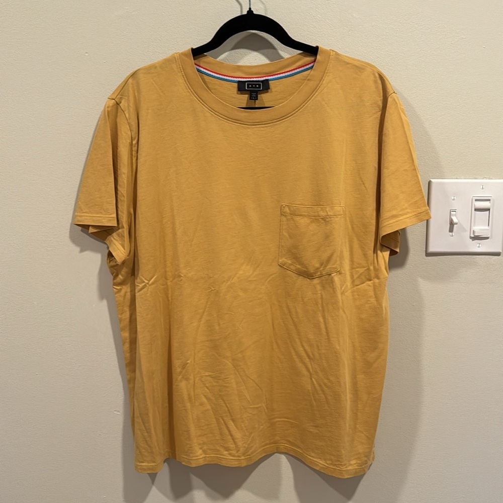 AYR The Free Time Short Sleeve Tee in Mustard Yellow sz L
